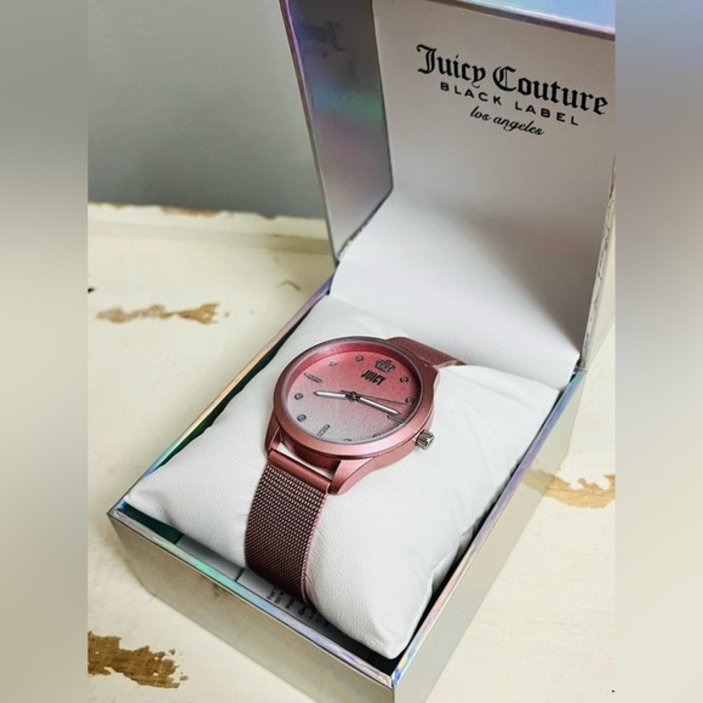 Juicy Couture Black Label Limited Edition Pink Mesh Watch 35mm NWT